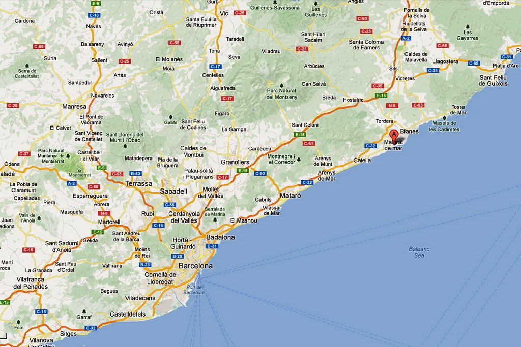 Camping bungalow resort & spa la ballena alegre.unsere campingplatz im la costa brava, ist im meer, an einem 1.8 km langen sandstrand mit Costa Barcelona Karte - 1. Besuch in Malgrat de Mar